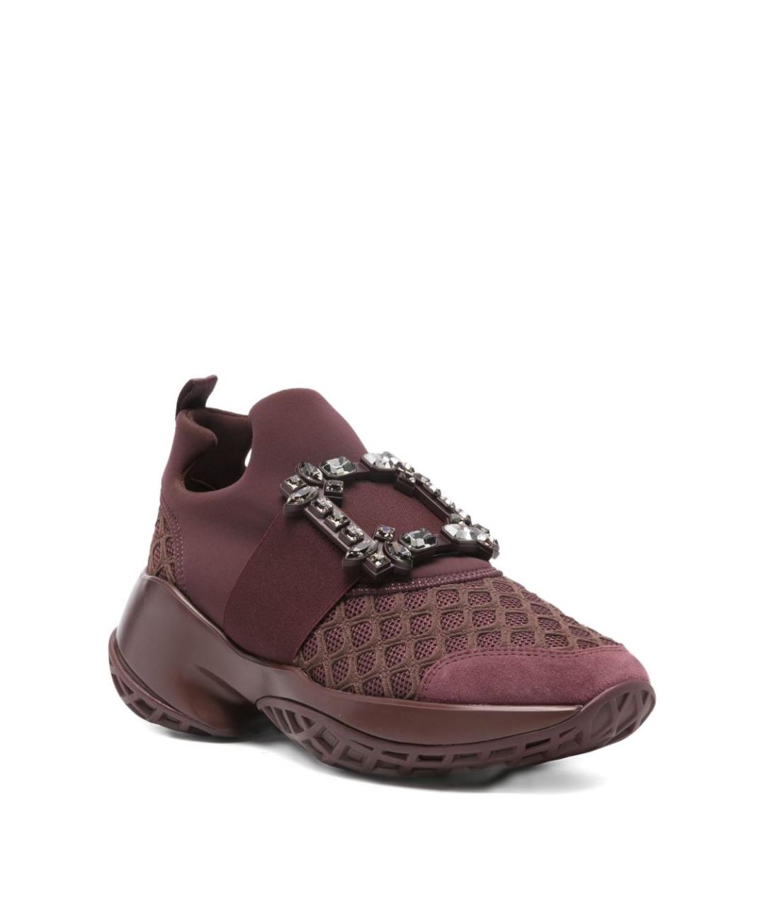 ROGER VIVIER Бордовые синтетические кроссовки, фото 2