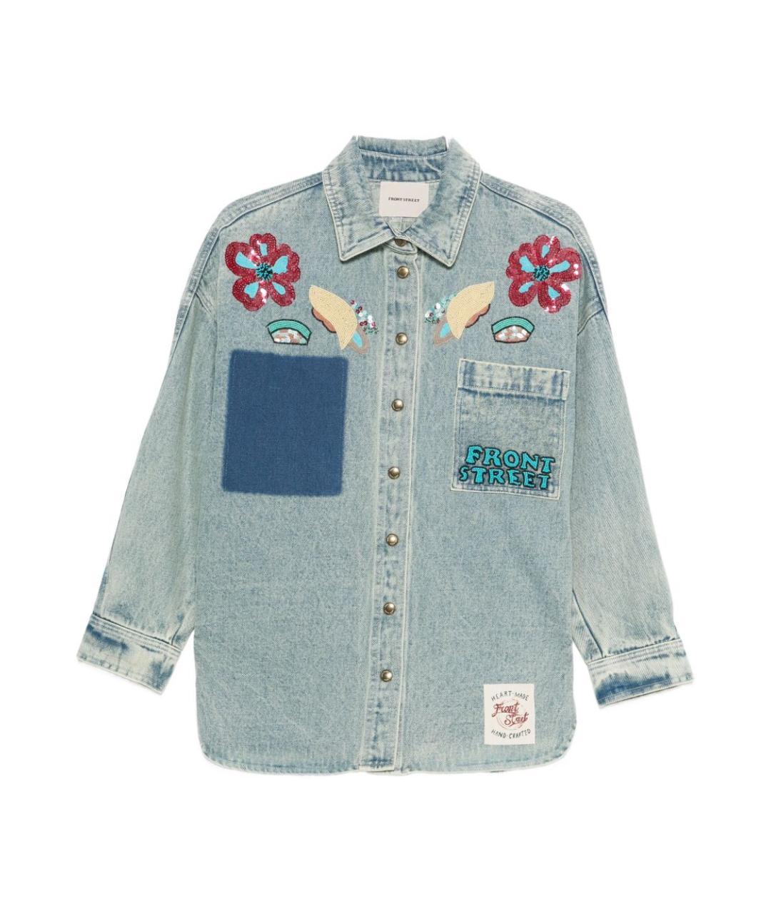 FRONT STREET Голубая деним рубашка, фото 1