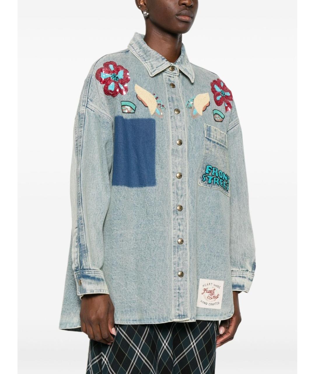 FRONT STREET Голубая деним рубашка, фото 5