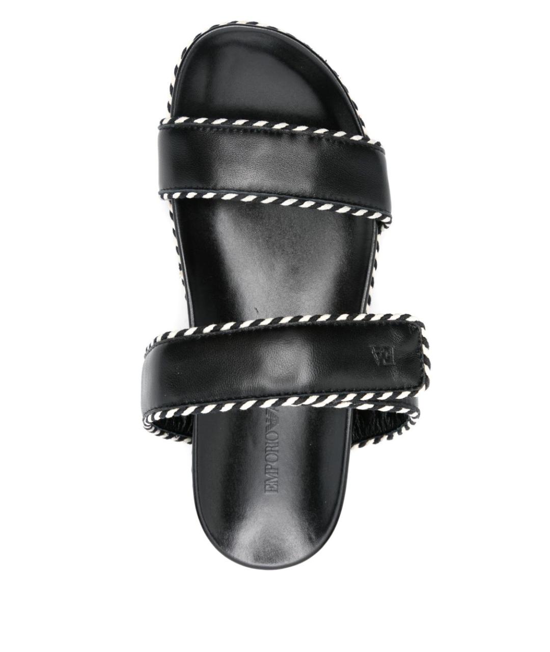 EMPORIO ARMANI Черные кожаные босоножки, фото 3