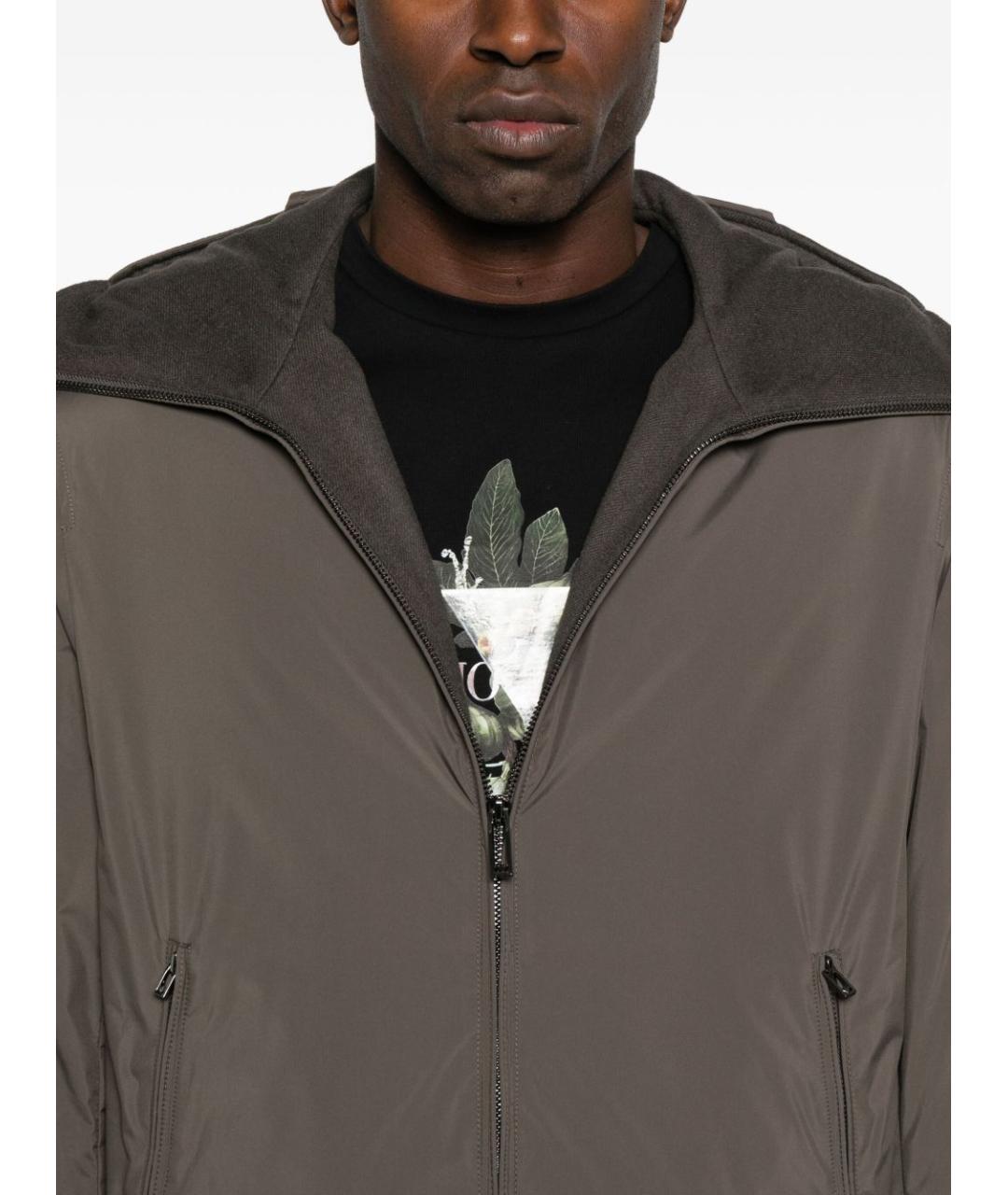 EMPORIO ARMANI Коричневая полиэстеровая куртка, фото 2
