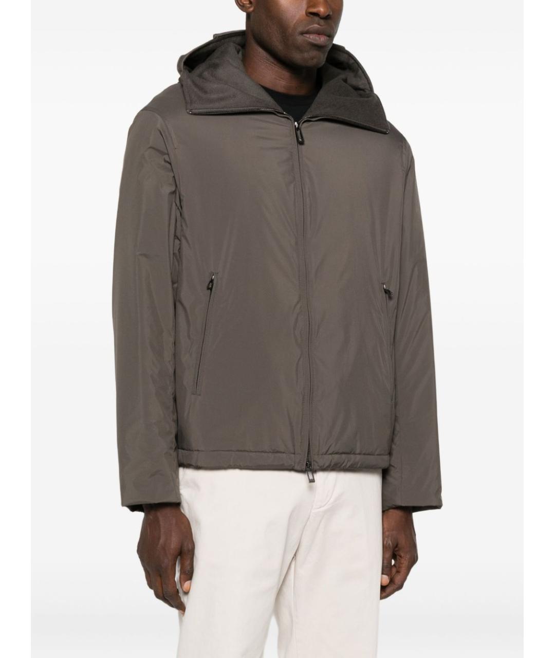 EMPORIO ARMANI Коричневая полиэстеровая куртка, фото 4