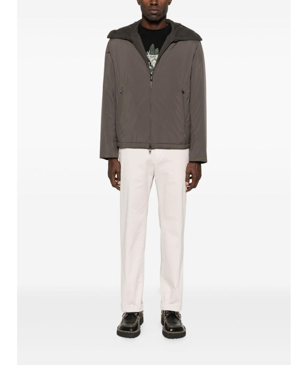 EMPORIO ARMANI Коричневая полиэстеровая куртка, фото 3