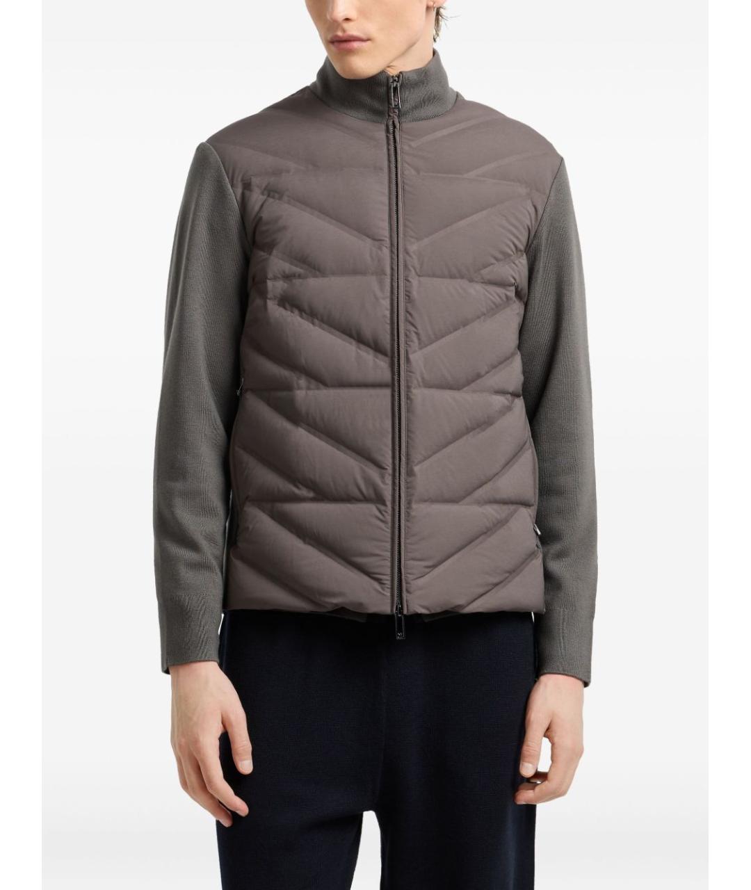 EMPORIO ARMANI Коричневая полиэстеровая куртка, фото 2