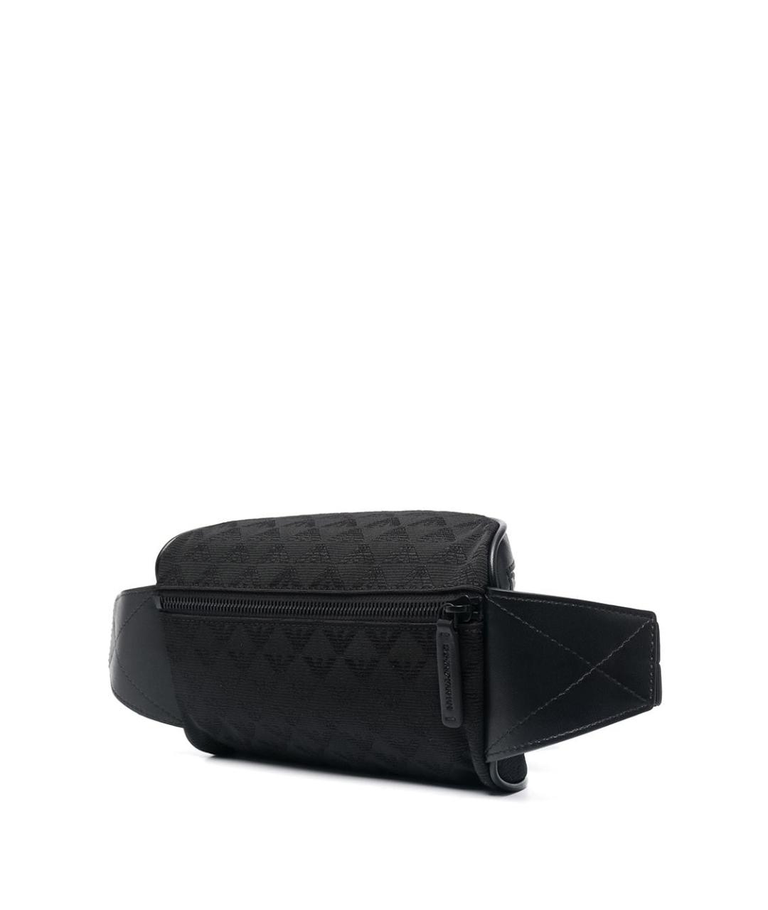 EMPORIO ARMANI Черная хлопковая поясная сумка, фото 4