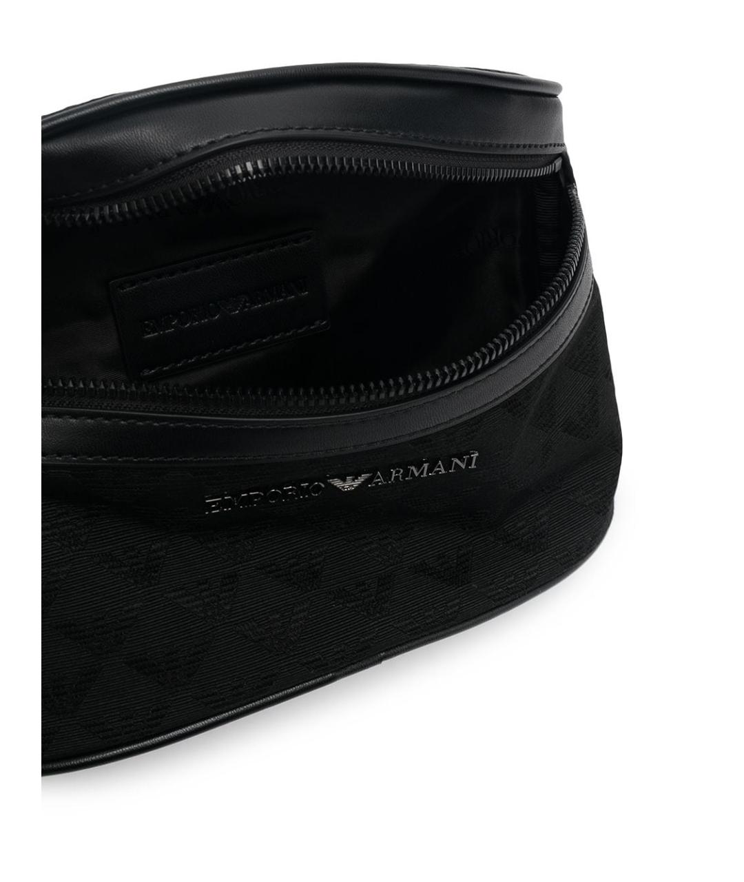 EMPORIO ARMANI Черная хлопковая поясная сумка, фото 2