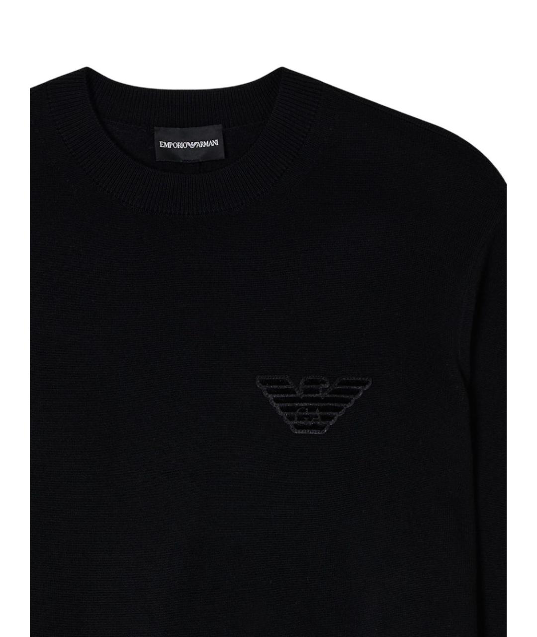 EMPORIO ARMANI Черный шерстяной джемпер / свитер, фото 2