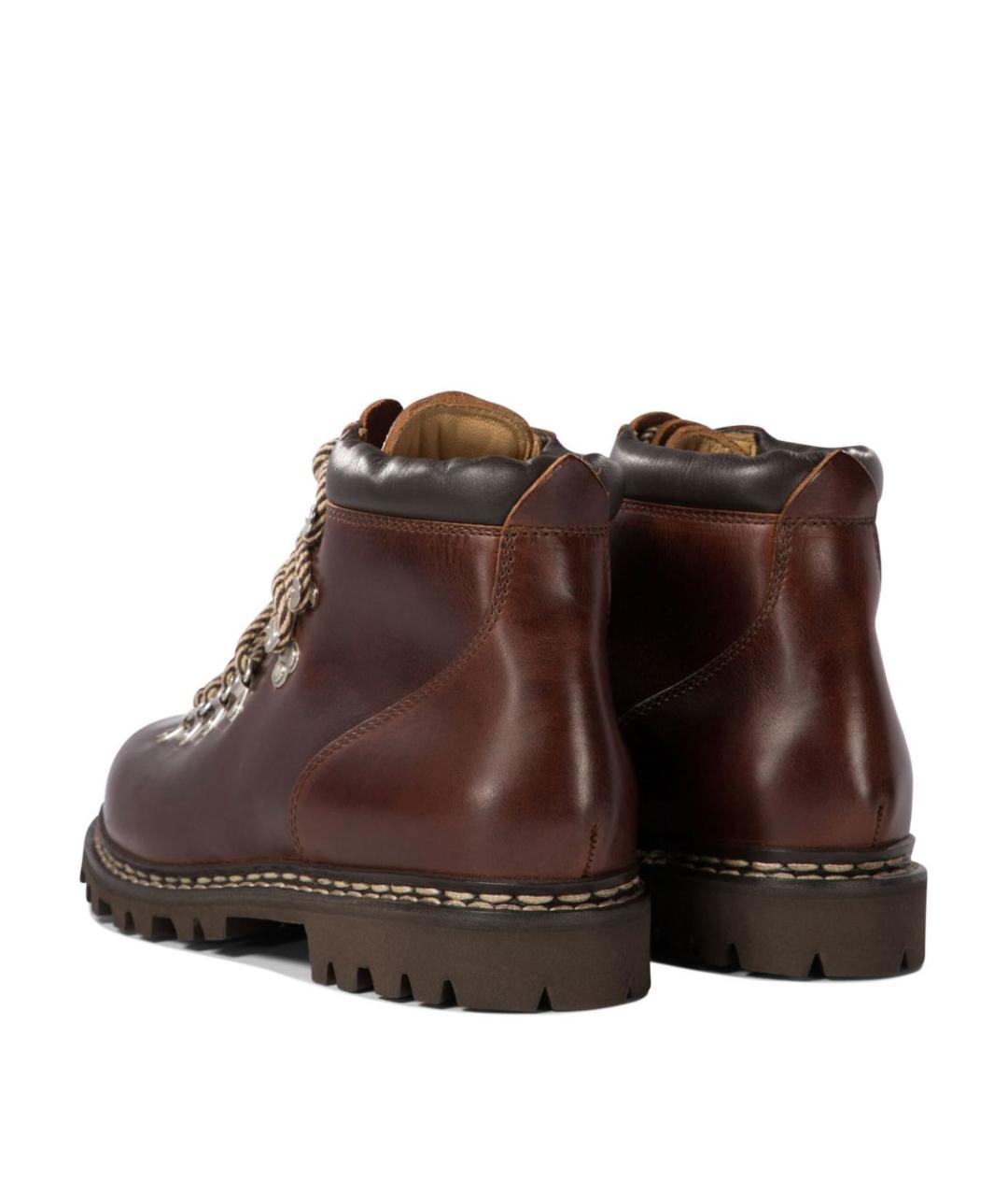 PARABOOT Коричневые кожаные низкие ботинки, фото 3