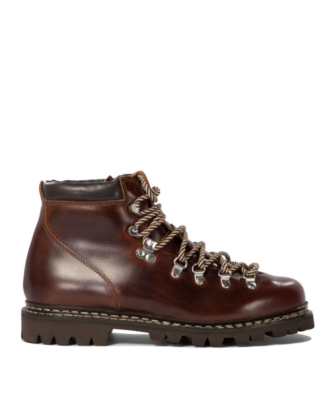 PARABOOT Коричневые кожаные низкие ботинки, фото 1