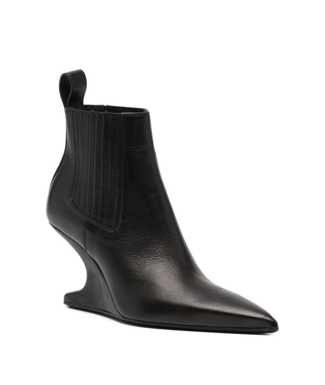 RICK OWENS Черные кожаные сапоги, фото 3