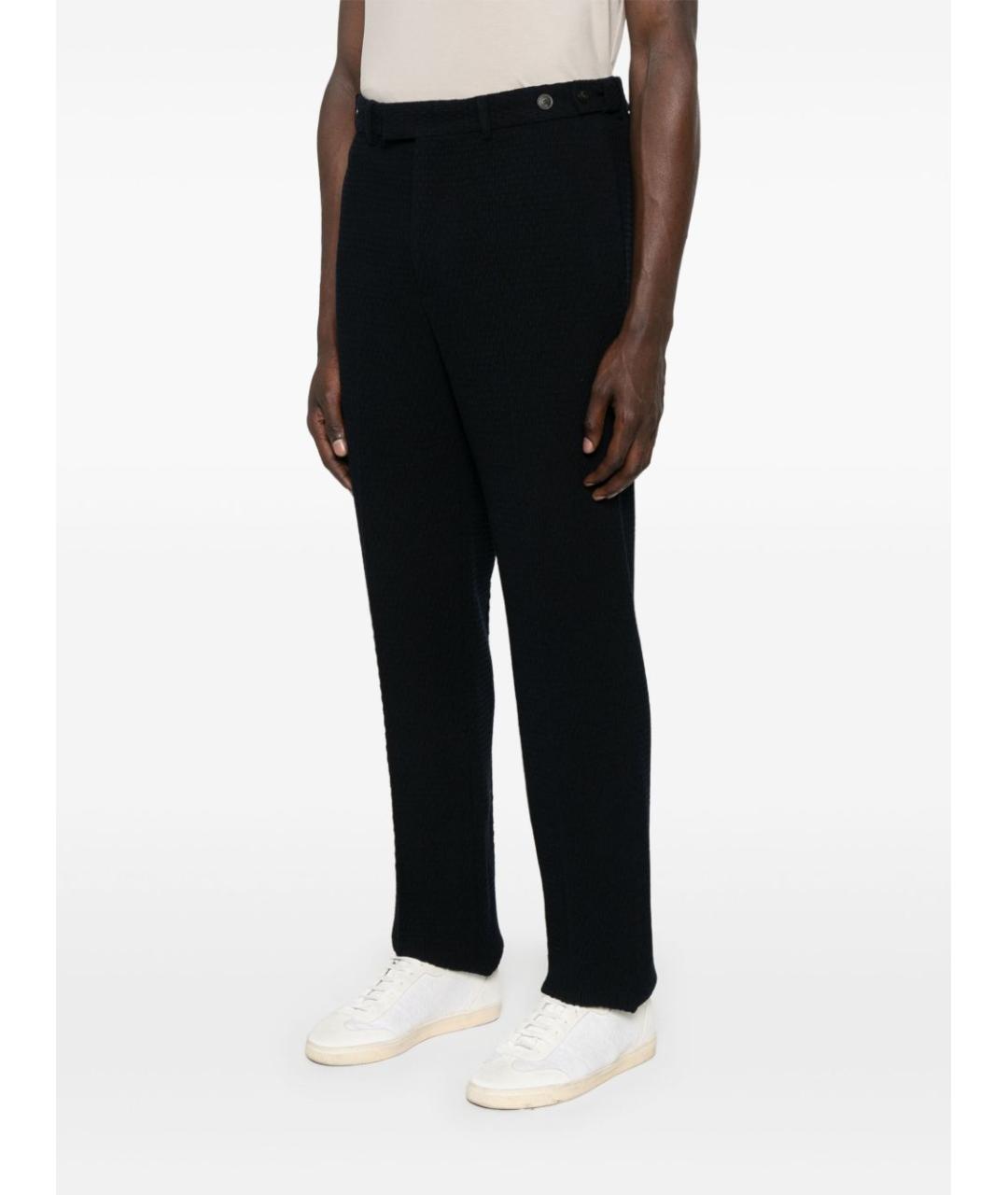 EMPORIO ARMANI Темно-синие шерстяные повседневные брюки, фото 5