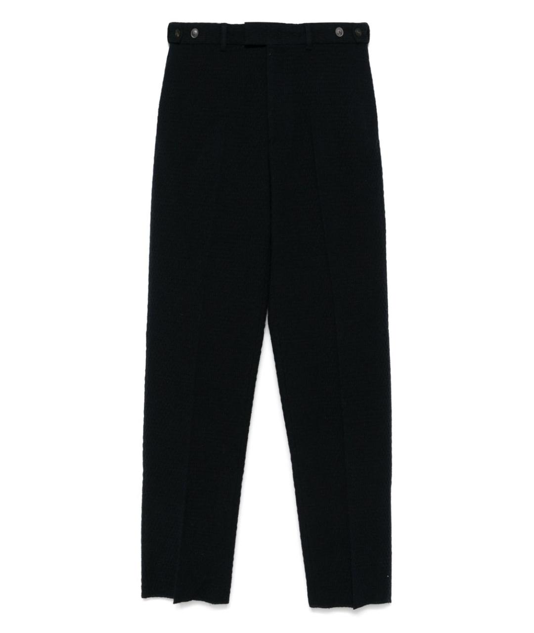 EMPORIO ARMANI Темно-синие шерстяные повседневные брюки, фото 1