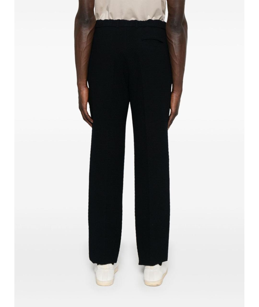 EMPORIO ARMANI Темно-синие шерстяные повседневные брюки, фото 4