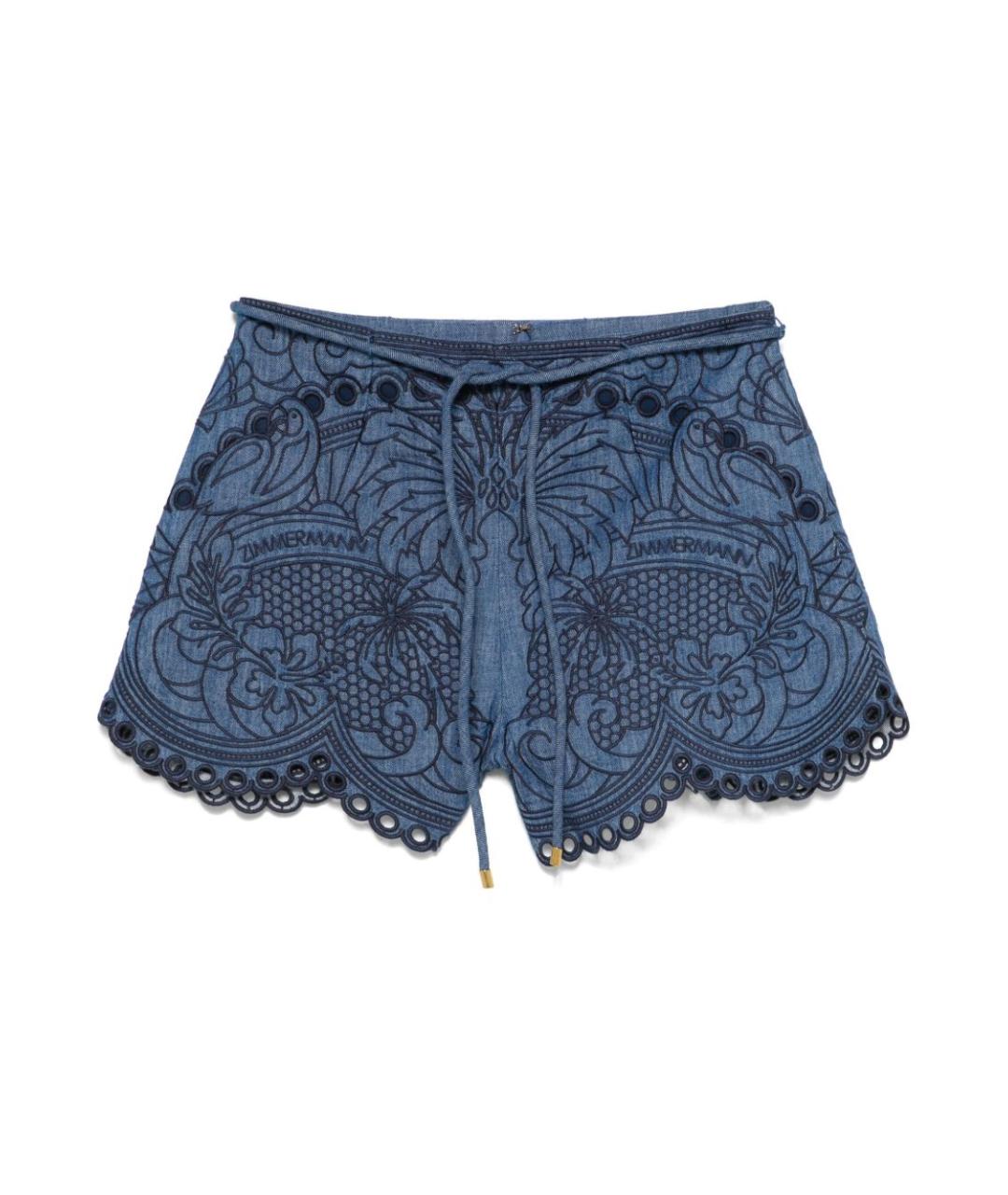 ZIMMERMANN Синие хлопковые шорты, фото 1