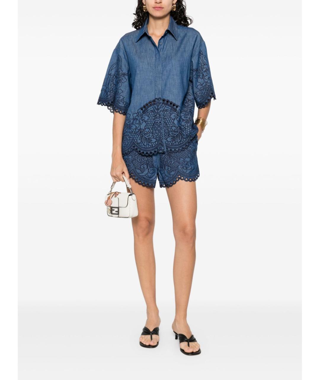 ZIMMERMANN Синие хлопковые шорты, фото 3