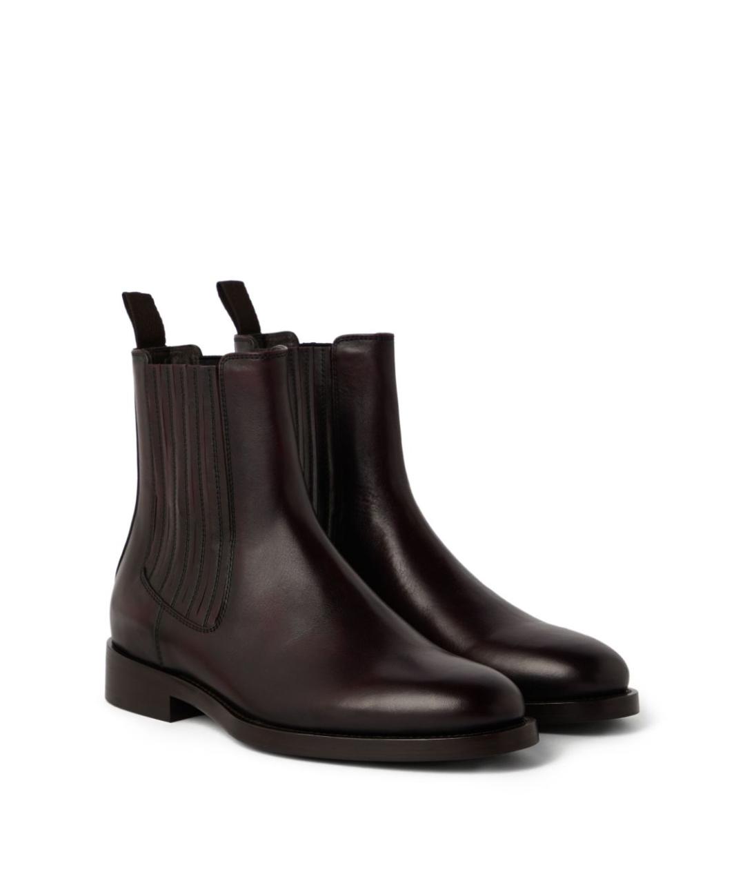 BRUNELLO CUCINELLI Коричневые кожаные высокие ботинки, фото 3