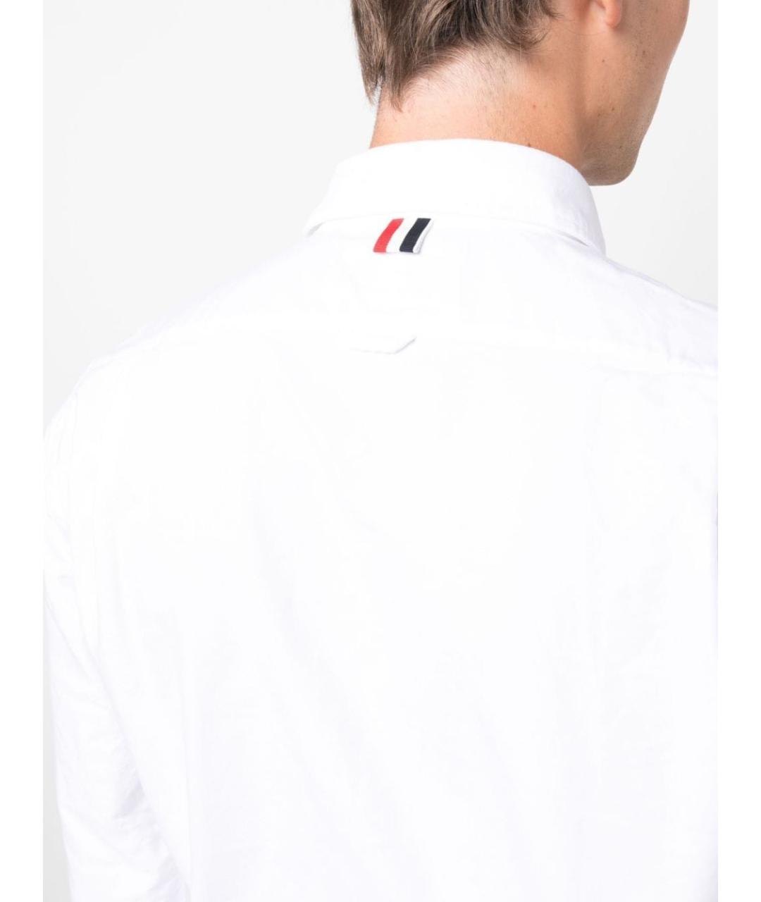 THOM BROWNE Белая хлопковая кэжуал рубашка, фото 4