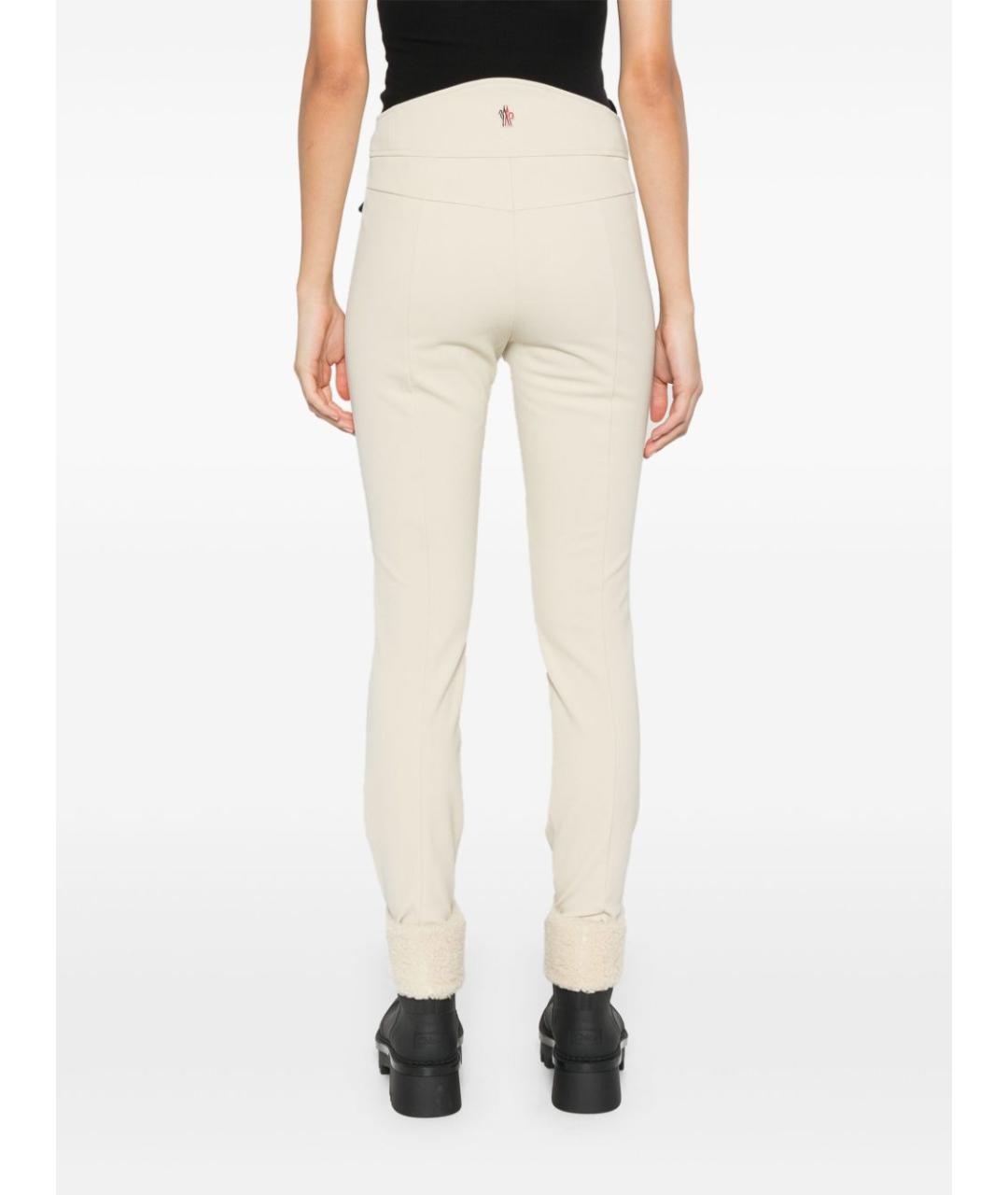 MONCLER GRENOBLE Белые полиамидовые прямые брюки, фото 4
