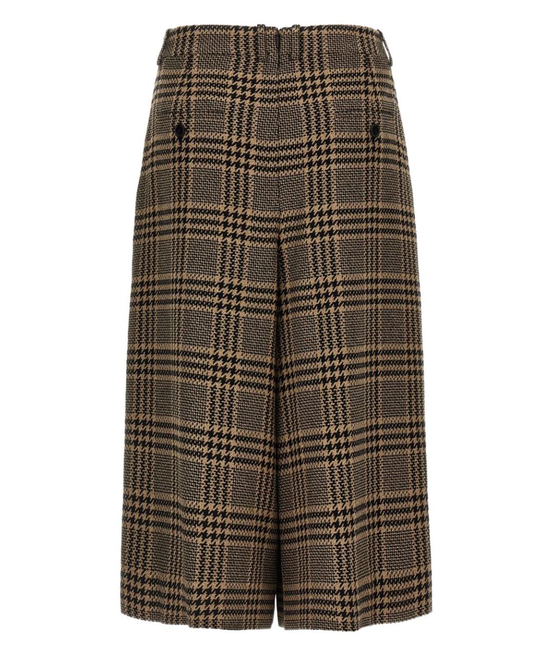 SAINT LAURENT Коричневые шерстяные прямые брюки, фото 2