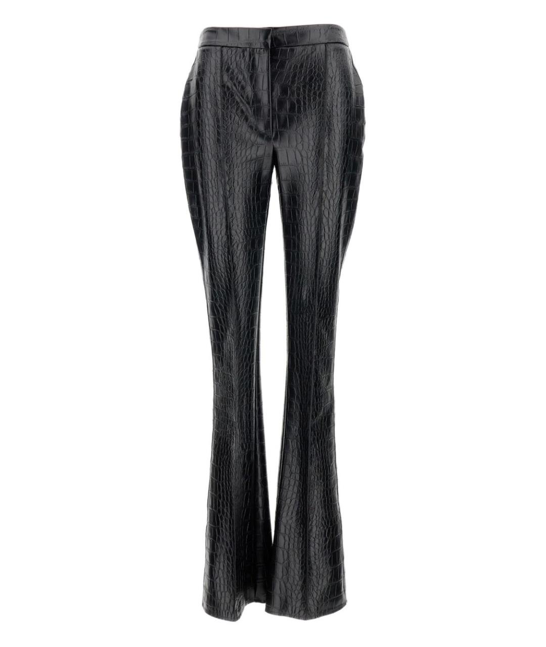 ELISABETTA FRANCHI Черные полиуретановые брюки узкие, фото 4