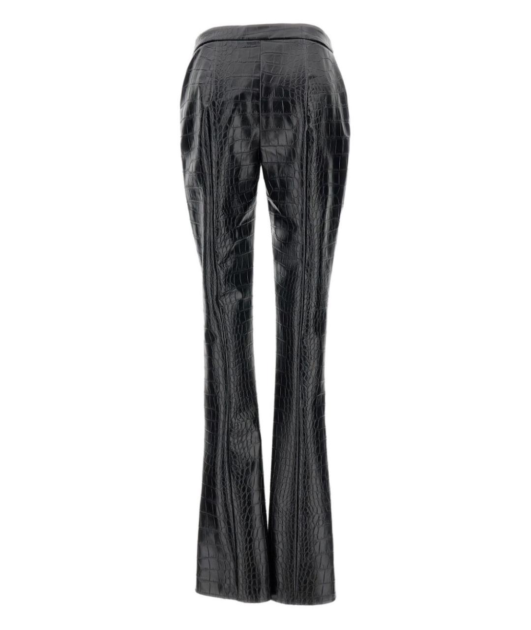 ELISABETTA FRANCHI Черные полиуретановые брюки узкие, фото 3