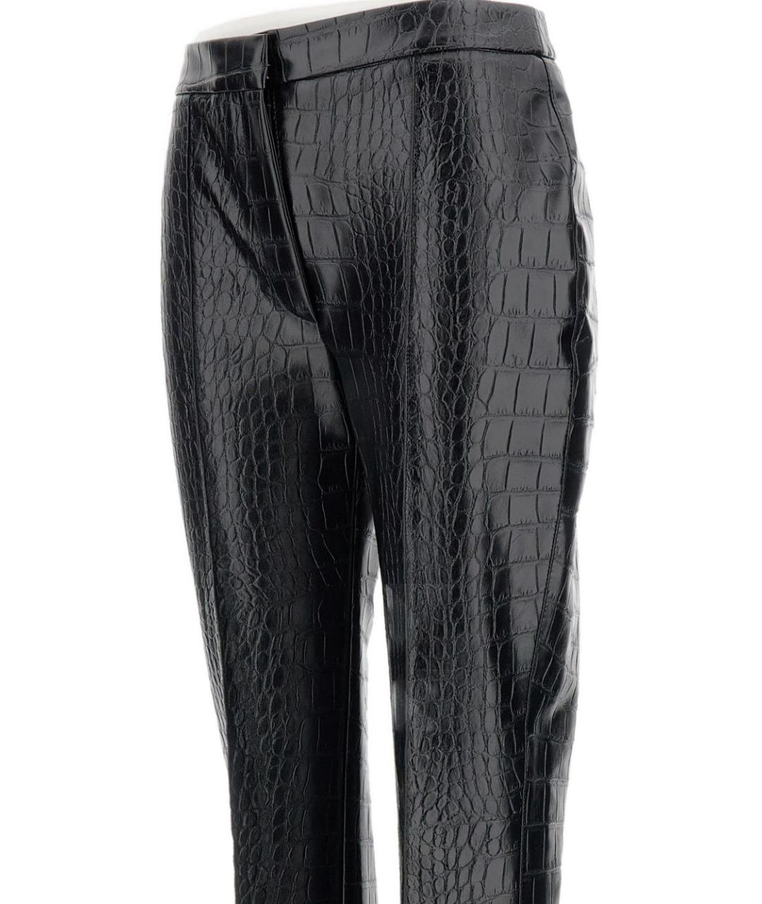 ELISABETTA FRANCHI Черные полиуретановые брюки узкие, фото 2