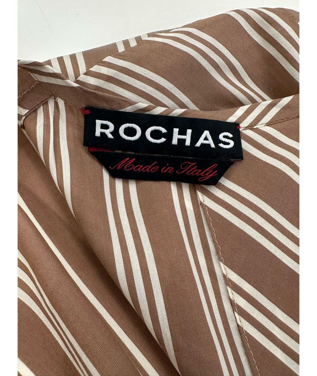 ROCHAS Коричневая шелковая блузы, фото 4