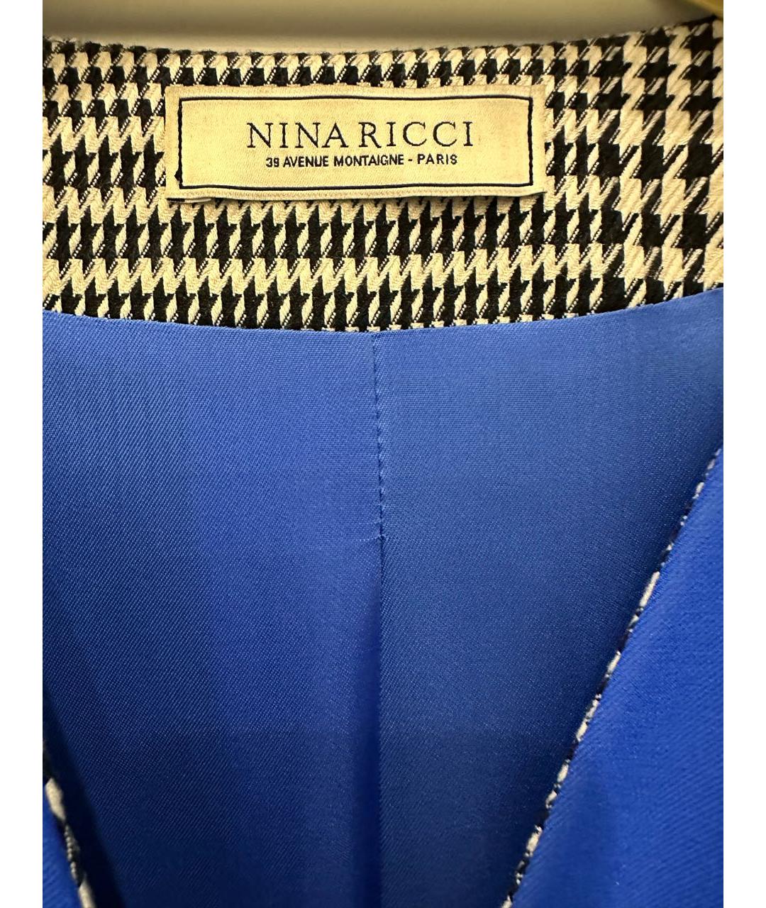 NINA RICCI Синий полиэстеровый жакет/пиджак, фото 3