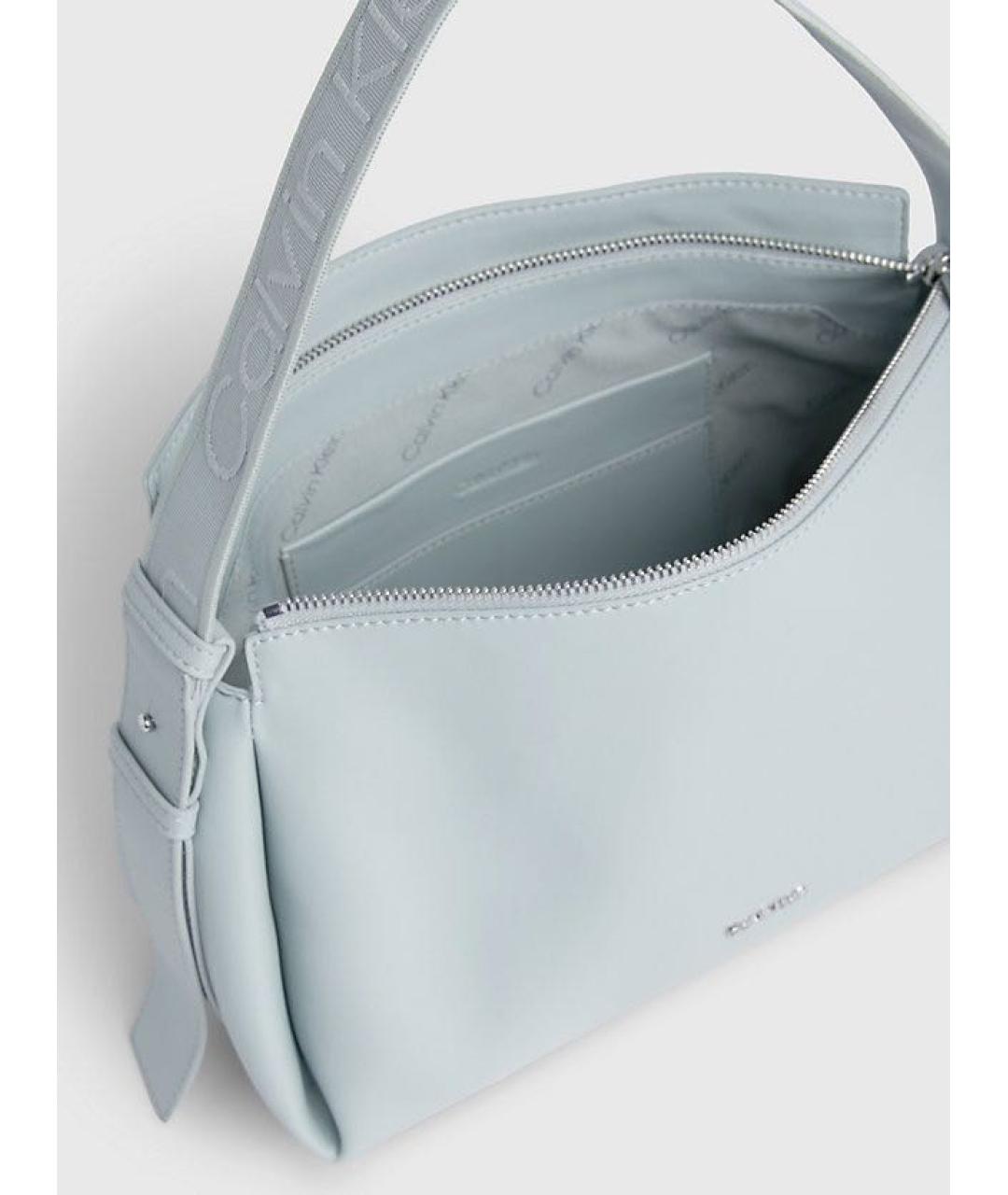 CALVIN KLEIN Голубая сумка тоут из искусственной кожи, фото 4