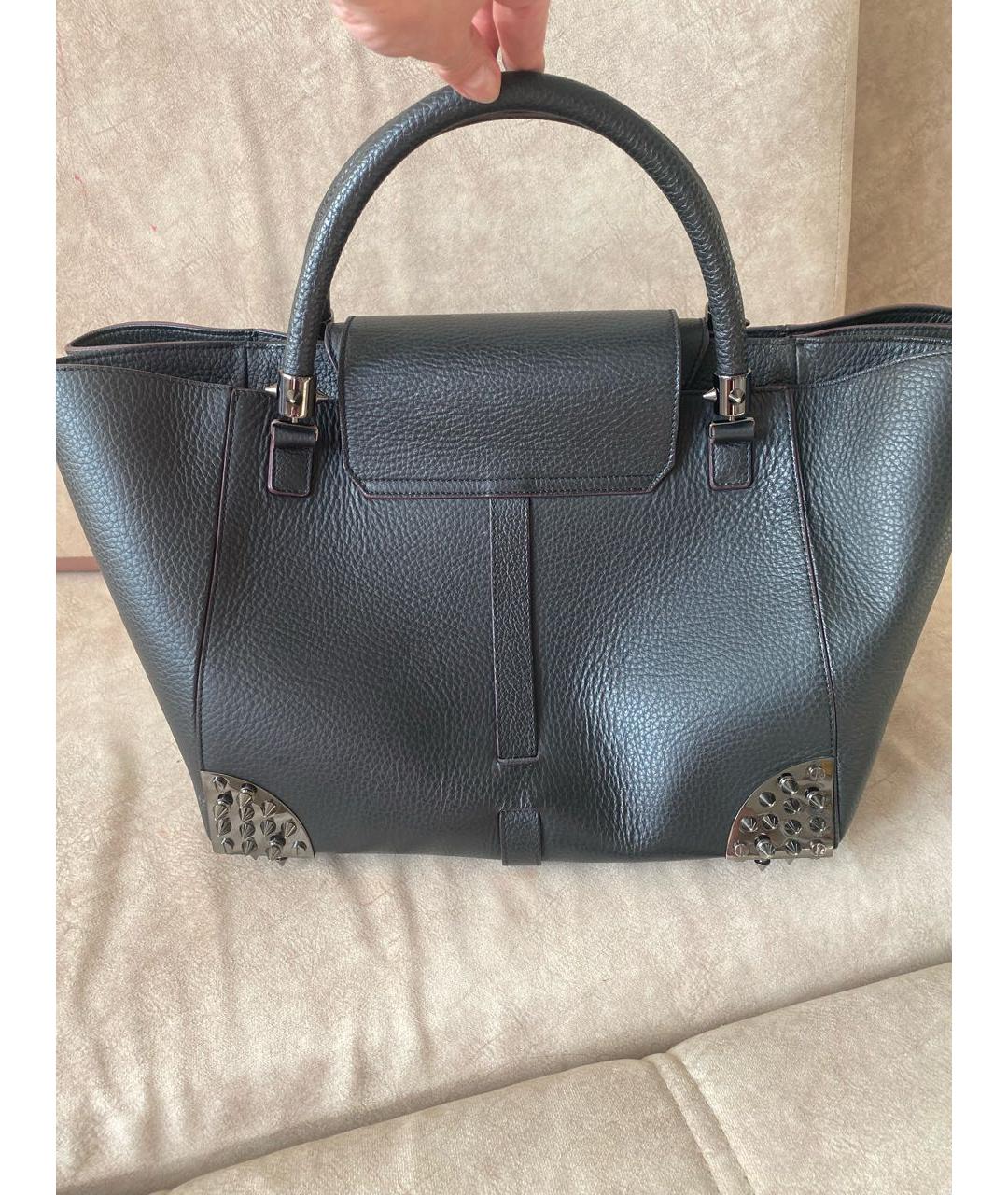 PHILIPP PLEIN Черная кожаная сумка с короткими ручками, фото 3