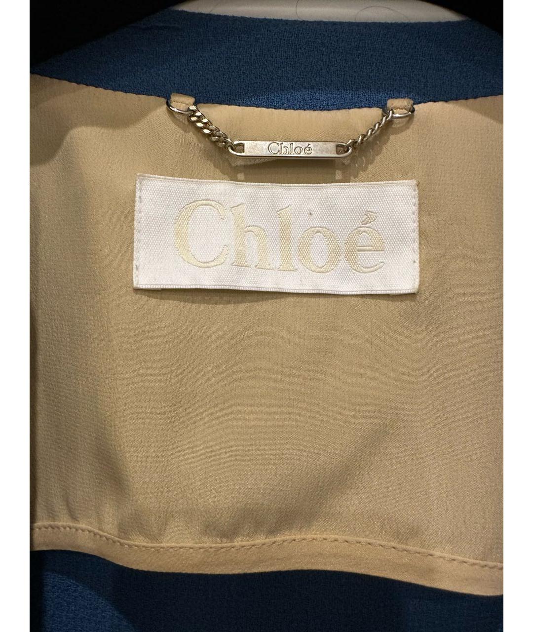 CHLOE Голубой шерстяной жакет/пиджак, фото 3