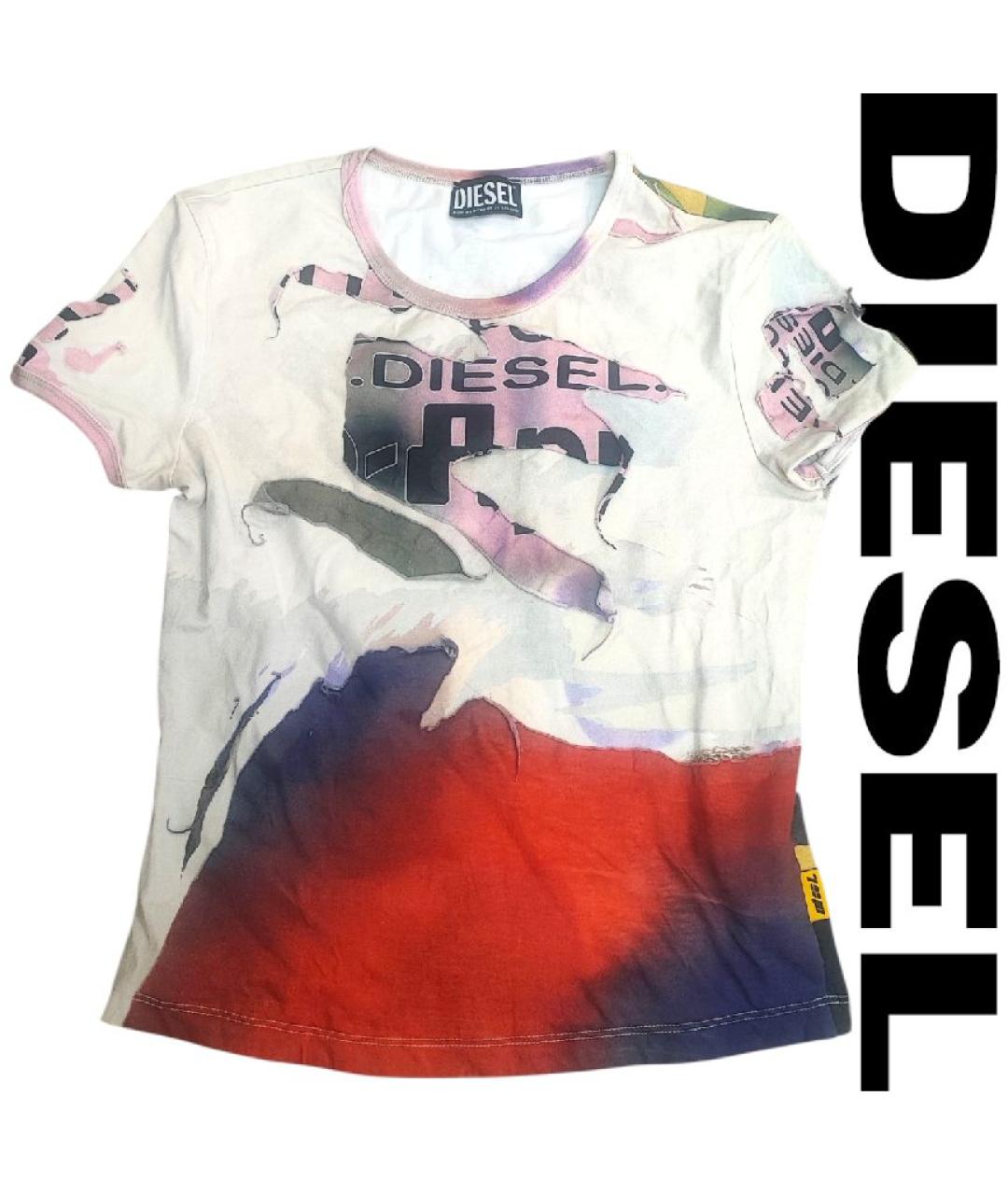 DIESEL Белая хлопковая футболка, фото 6