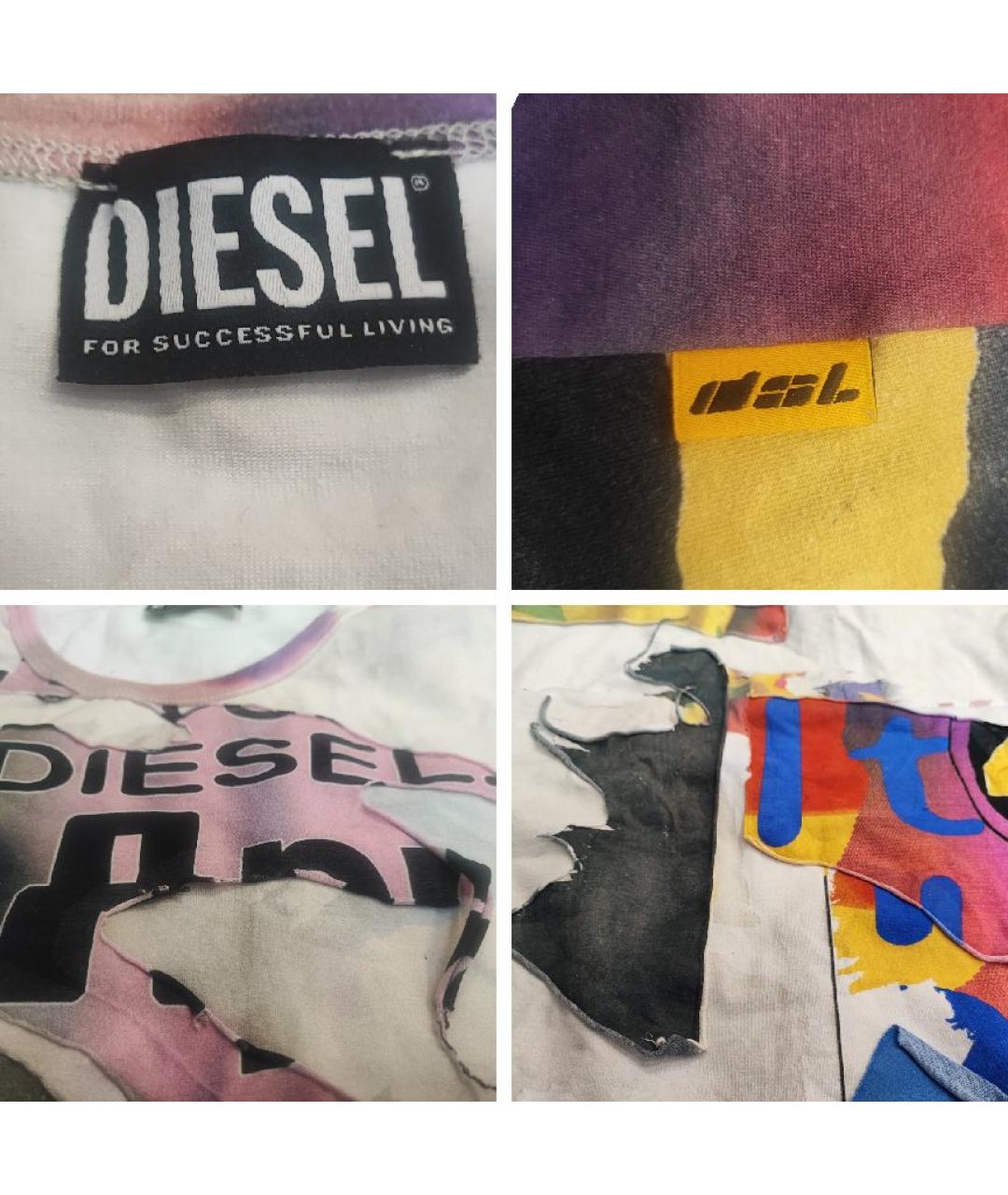 DIESEL Белая хлопковая футболка, фото 4