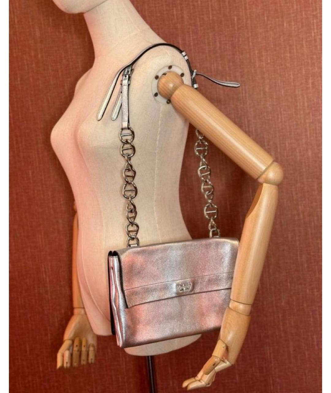 PRADA Серебряная кожаная сумка через плечо, фото 7