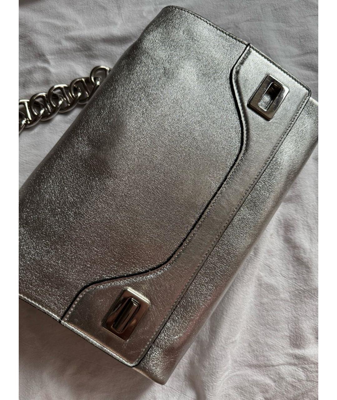 PRADA Серебряная кожаная сумка через плечо, фото 2