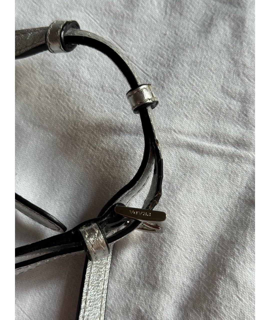 PRADA Серебряная кожаная сумка через плечо, фото 6