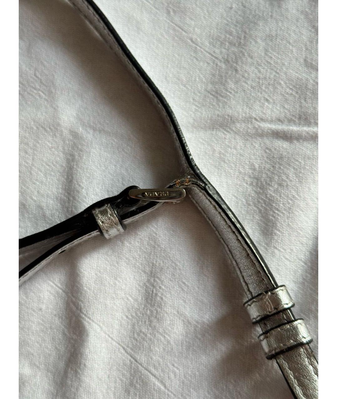 PRADA Серебряная кожаная сумка через плечо, фото 5