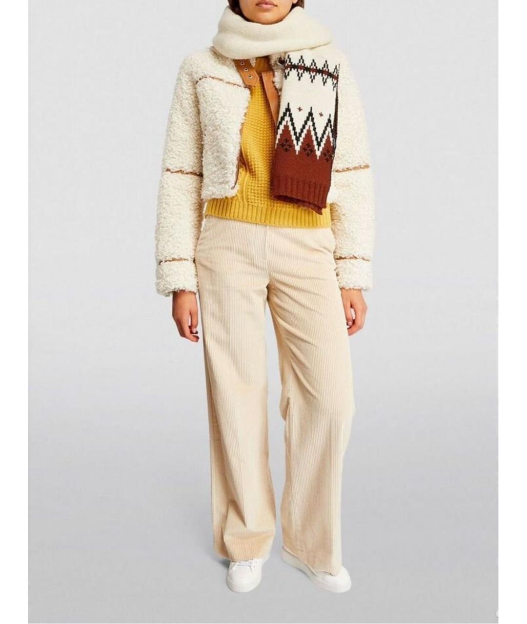 MAX MARA Бежевый шерстяной шарф, фото 6