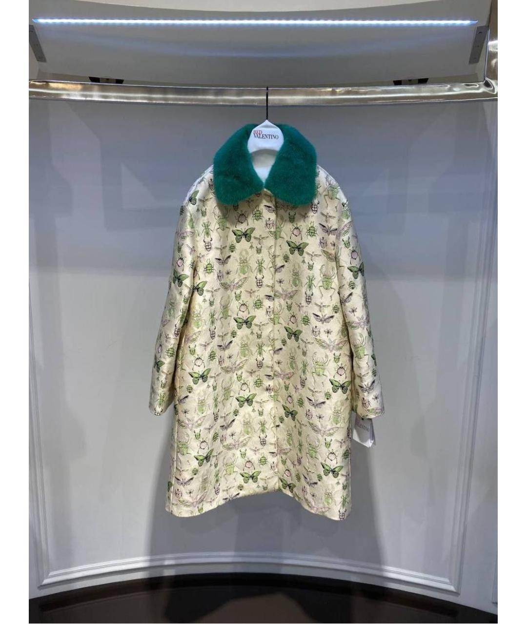 RED VALENTINO Бежевое полиэстеровое пальто, фото 3