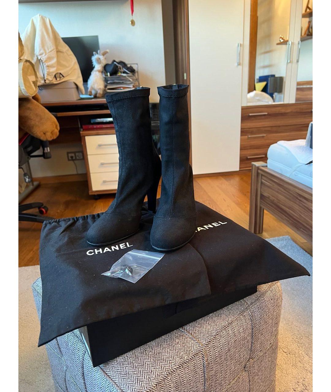 CHANEL Черные кожаные ботильоны, фото 7