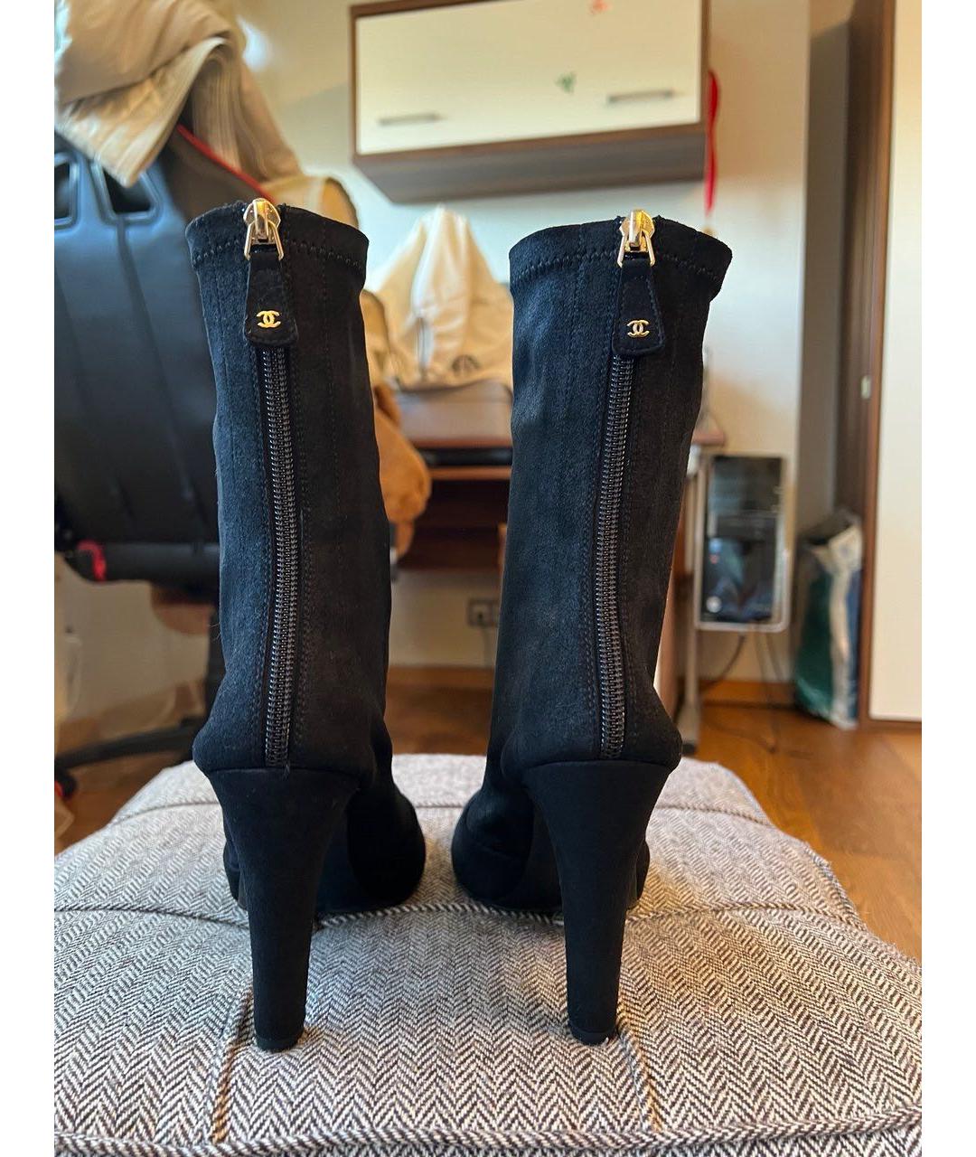 CHANEL Черные кожаные ботильоны, фото 4