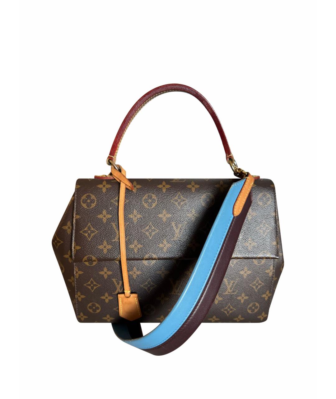 LOUIS VUITTON Коричневая кожаная сумка с короткими ручками, фото 1