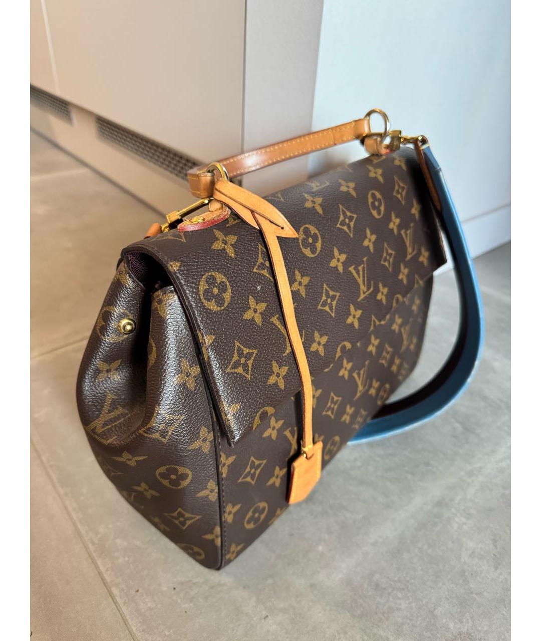 LOUIS VUITTON Коричневая кожаная сумка с короткими ручками, фото 5