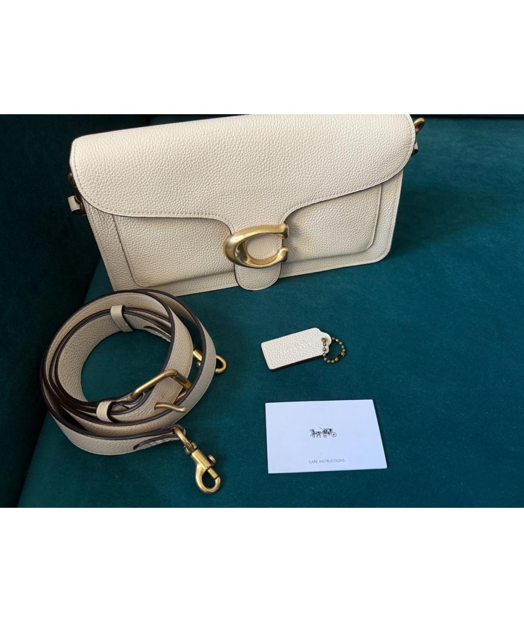 COACH Белая кожаная сумка через плечо, фото 3