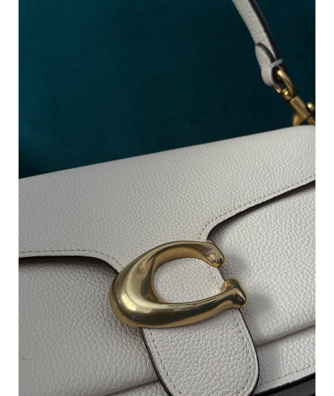 COACH Белая кожаная сумка через плечо, фото 6