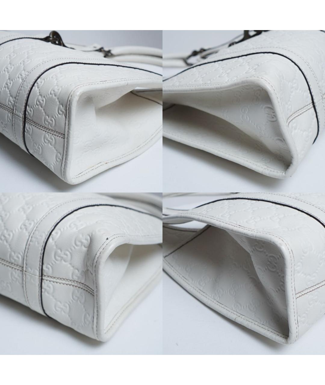 GUCCI Белая кожаная сумка с короткими ручками, фото 6