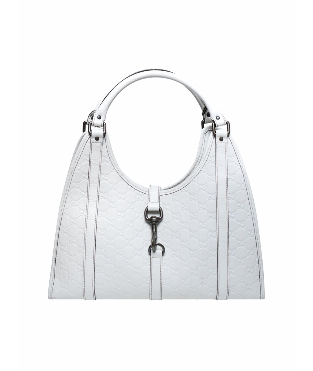 GUCCI Белая кожаная сумка с короткими ручками, фото 1