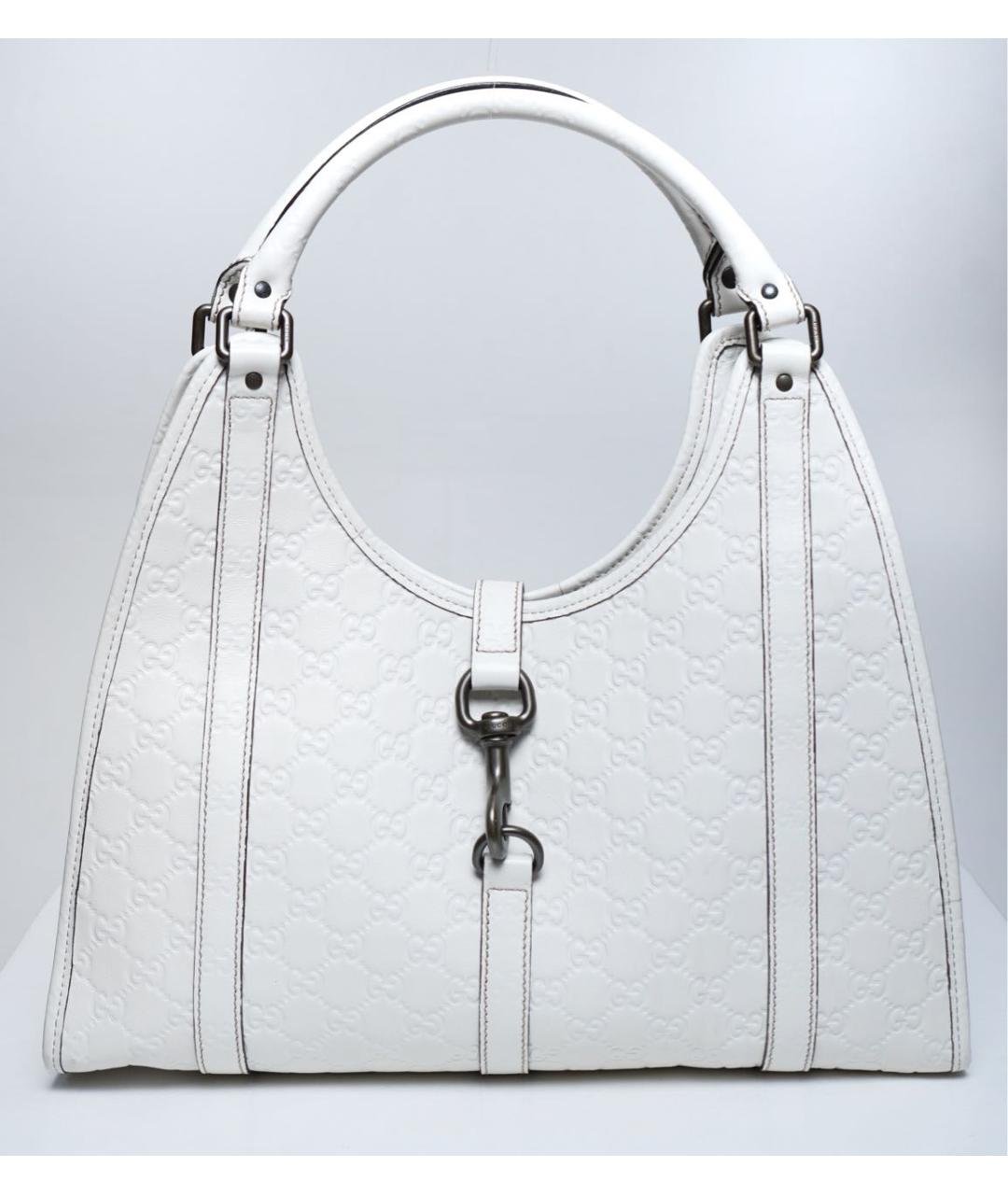 GUCCI Белая кожаная сумка с короткими ручками, фото 9