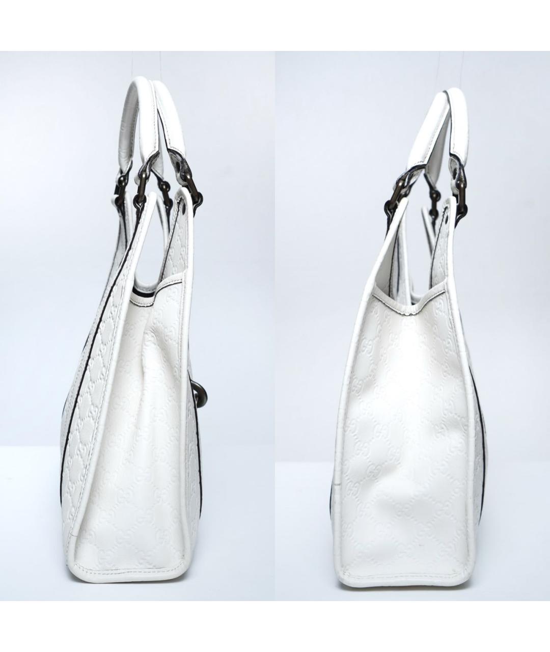 GUCCI Белая кожаная сумка с короткими ручками, фото 3