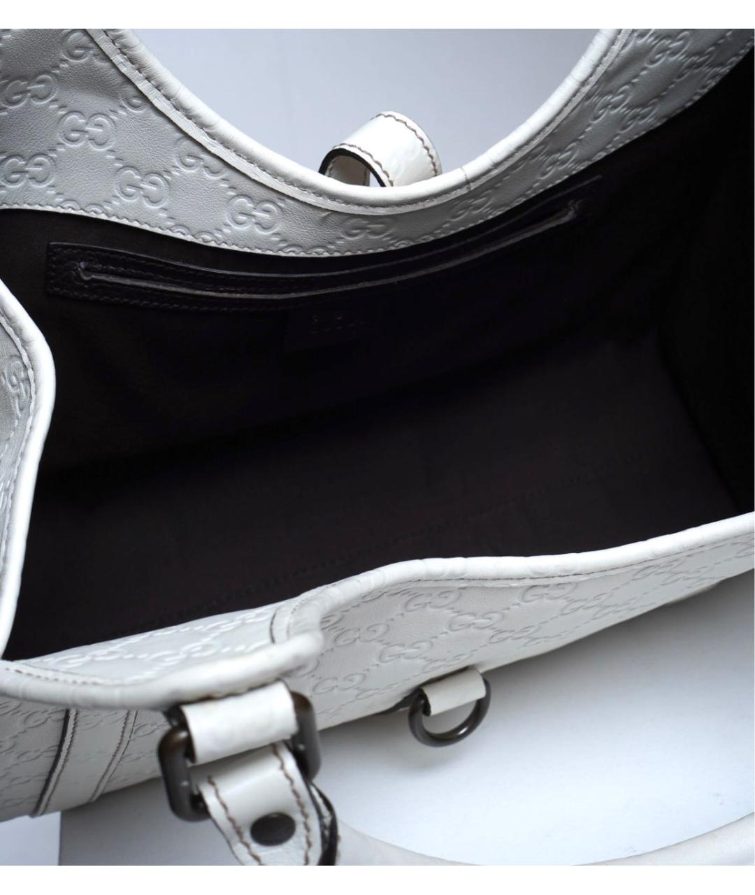 GUCCI Белая кожаная сумка с короткими ручками, фото 8